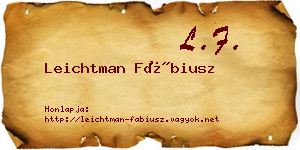 Leichtman Fábiusz névjegykártya
